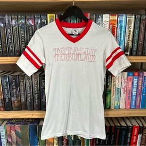 Stranger Things Vintage Inspired “Totally Tubular” Ringer T Shirt Size Small